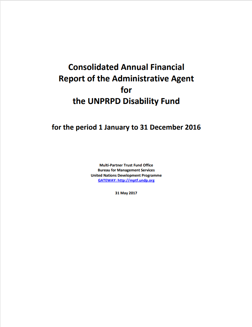 UNPRPD 2016 Financial Report